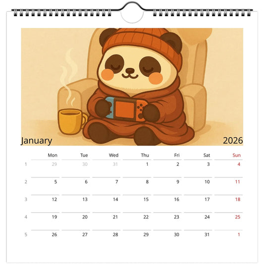 Page janvier du calendrier mural 2026