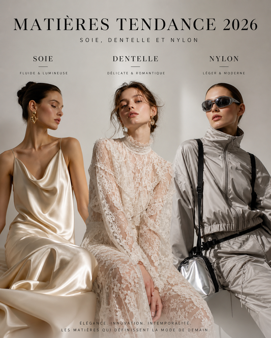 Matières Tendance 2026 : Soie, Dentelle et Nylon — Le Guide Complet pour un Dressing Moderne et Élégant