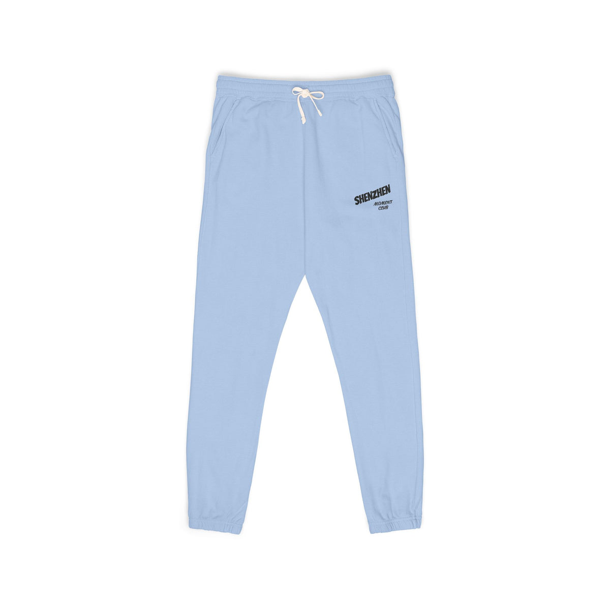 Cozy Blue Fleece Sweatpants — 'Goodnight' Small Chest Print