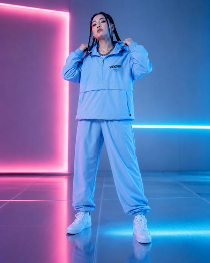 Veste Anorak Imperméable Bleu Clair Shenzhen Moment Club – Légère et Compacte