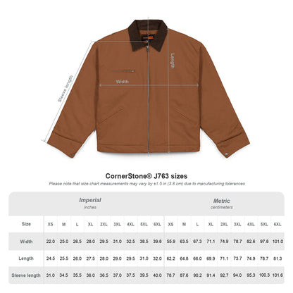 Veste workwear en toile de coton épaisse avec col côtelé